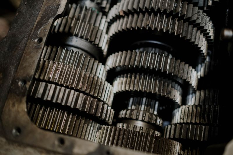 A close up of gears on a machine